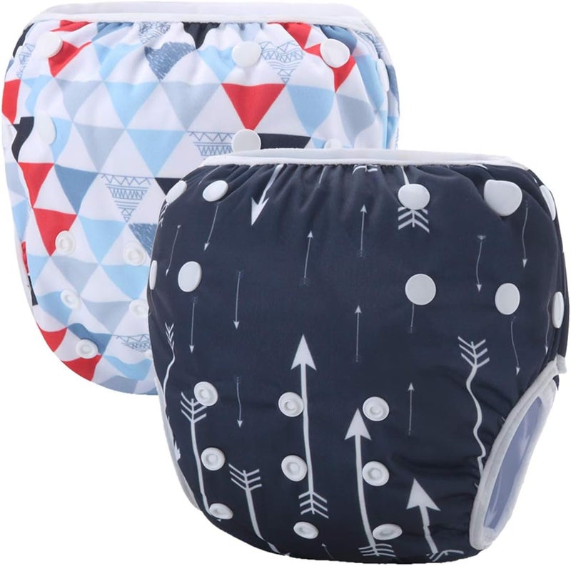 storeofbaby Reusable Swim Diapers Covers Waterproof Swimming Pants for 8-36lbs Unisex Baby Pack of 2 - Image 1